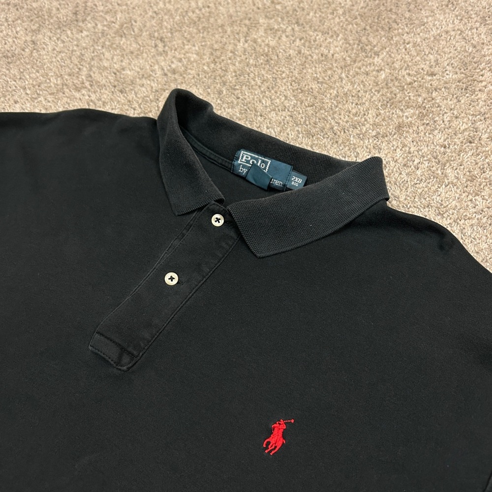 Polo Ralph Lauren‎ Polo Shirt 2XB Big Black Red Pony Logo Classic Fit Big & Tall